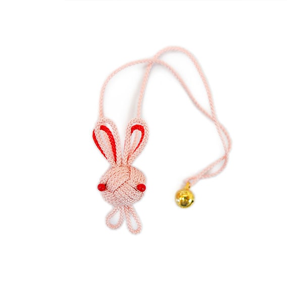 幸せうさぎ(ストラップ) うすピンクうさぎ