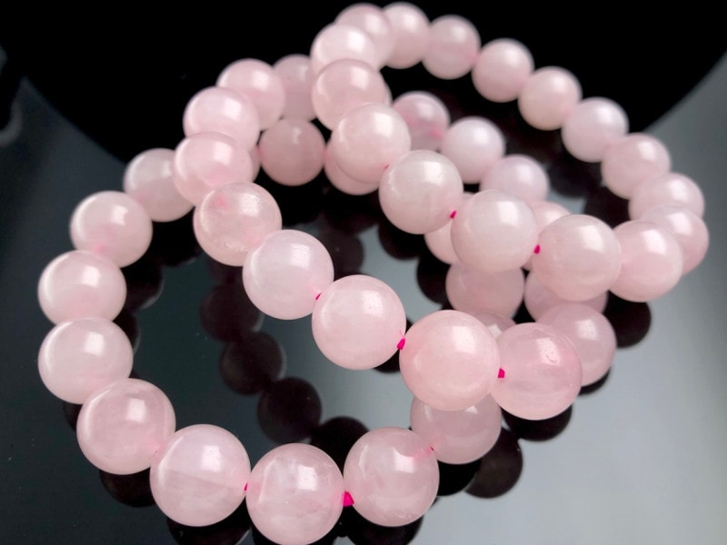 激安！定番人気☆淡いピンクカラー☆天然石ブレスレット/ローズ