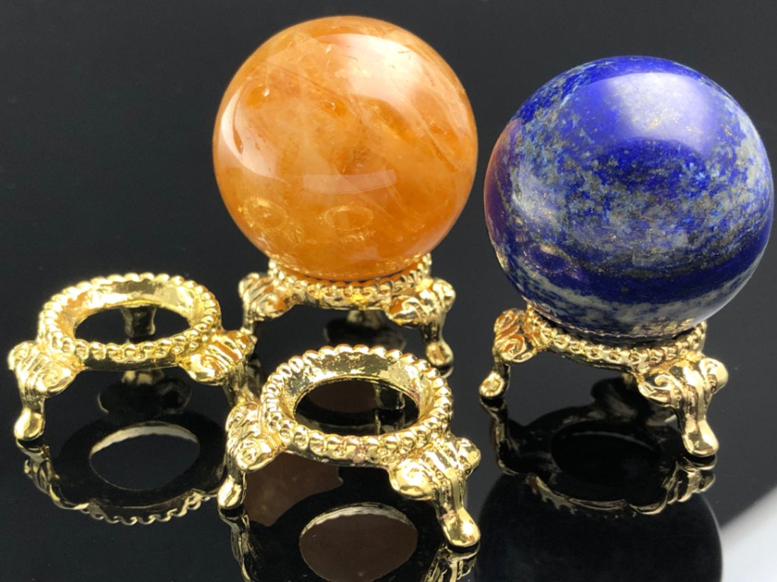 ゴージャスデザイン☆天然石スフィア用台座/ディスプレイ/ゴールド