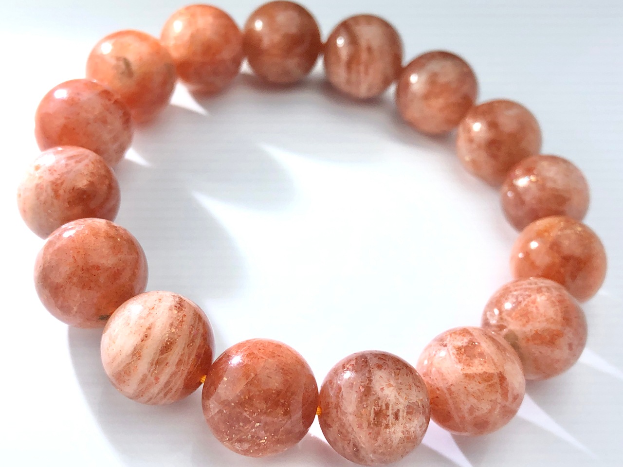 1点物】太陽の石☆インド産☆天然石ブレスレット/サンストーン