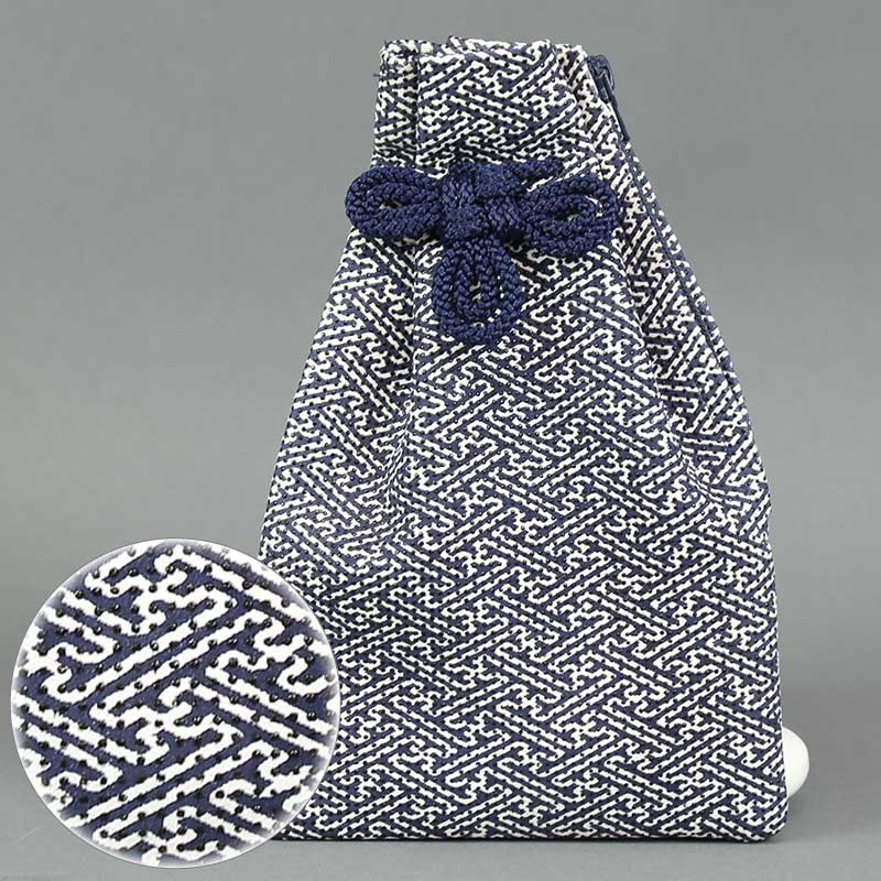 印傳腰下巾着【紗綾型｜紺】祭用品専門店浅草絆纒屋ネットショップ