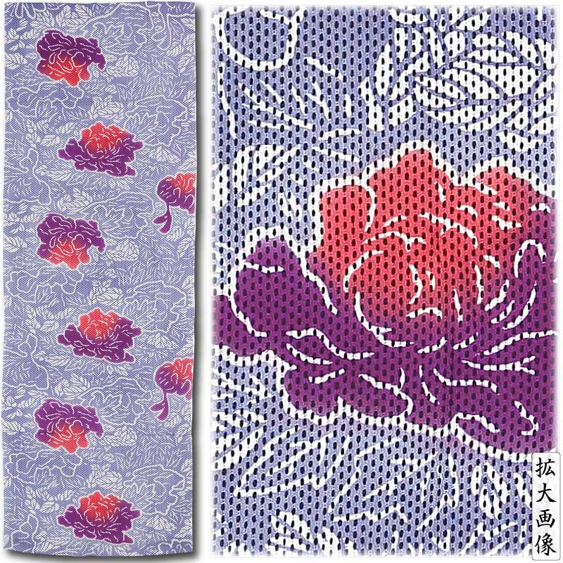 注染手ぬぐい【牡丹の柄｜藤色】祭用品専門店浅草絆纒屋ネットショップ