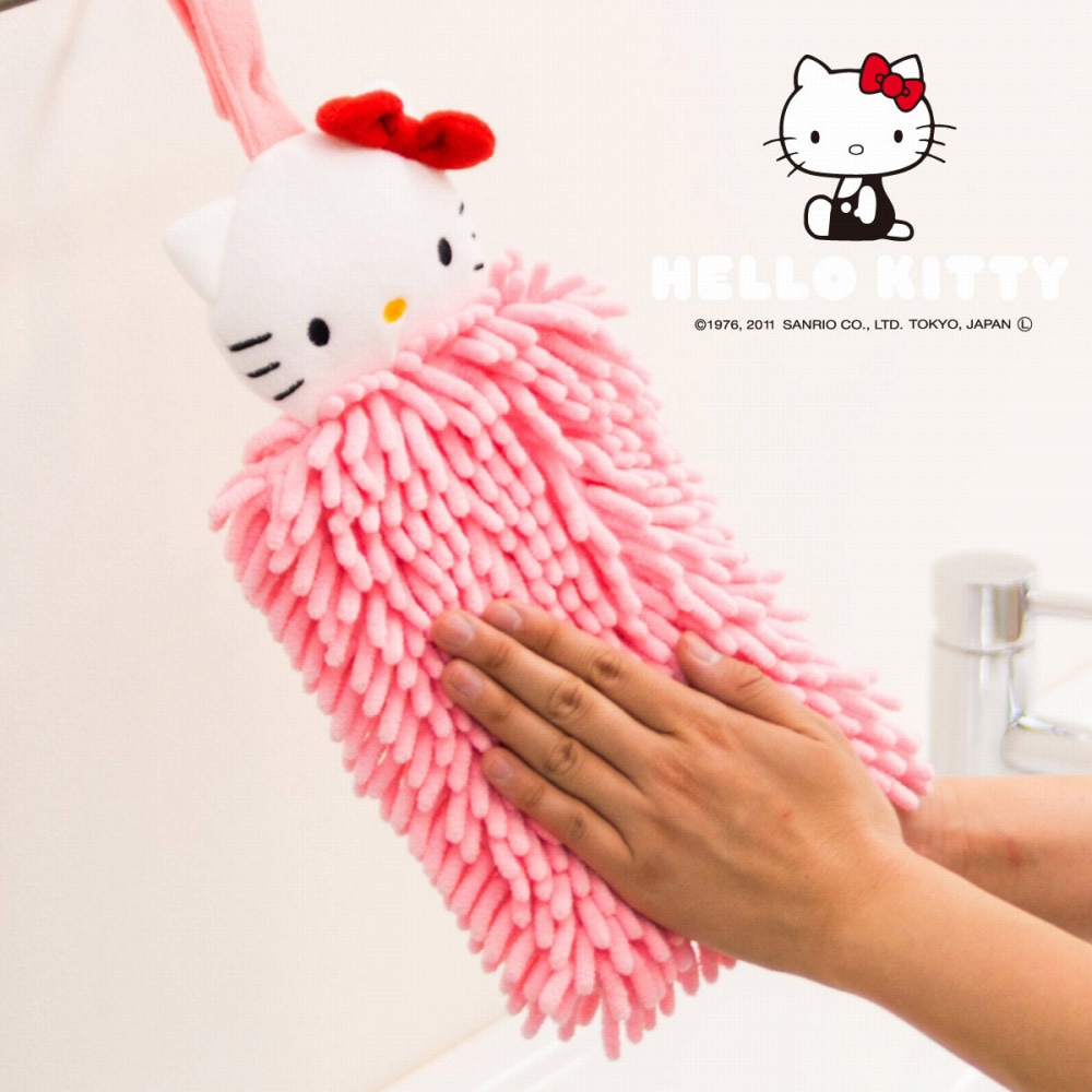 ハローキティ モールタオル （ 洗える マスコット付 約13×36cm つり