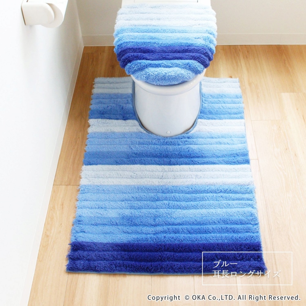 フレッシュデオ 耳長トイレマット 約105cm×70cm （ 洗える 耳長