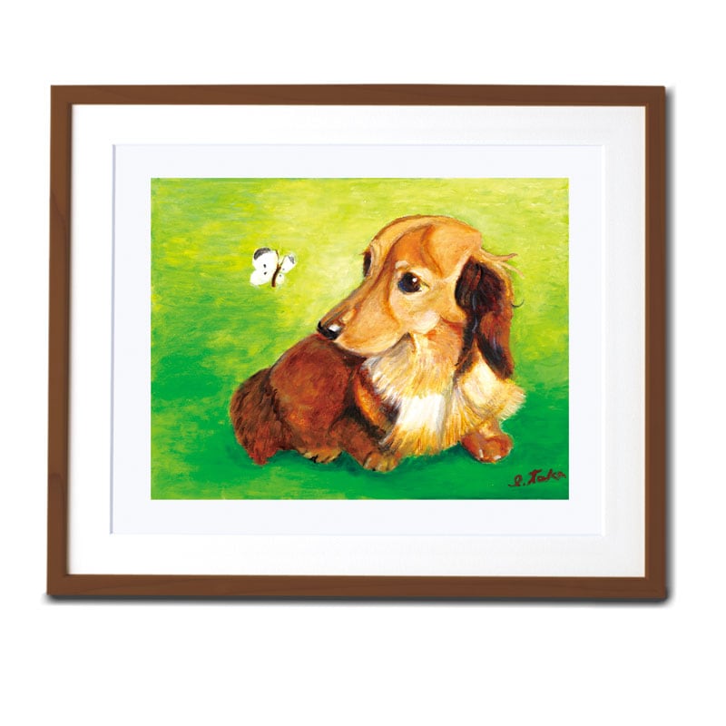 複製画 【ミニチュアダックスフンド】 №F117の作品情報｜口と足で描く