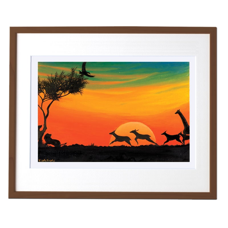 複製画 【サバンナの夕日】 №F119の作品情報｜口と足で描く芸術家協会