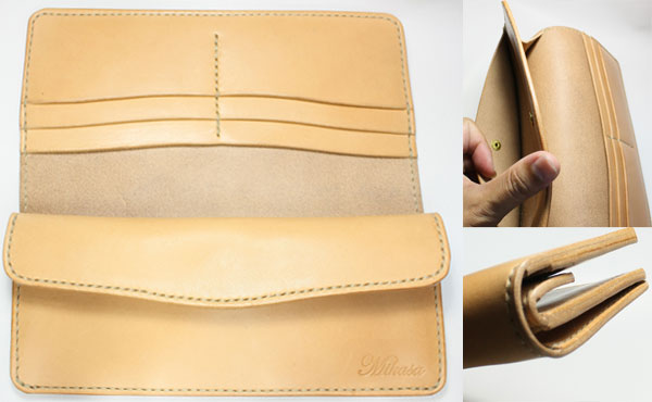 栃木レザー ロングウォレット 長財布【オーダーメイド お好みの革色糸