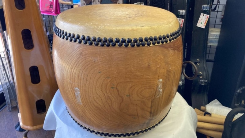u52547 中古 和太鼓 打面 40cm 深さ38cm 一部割れあり | 中古楽器,和