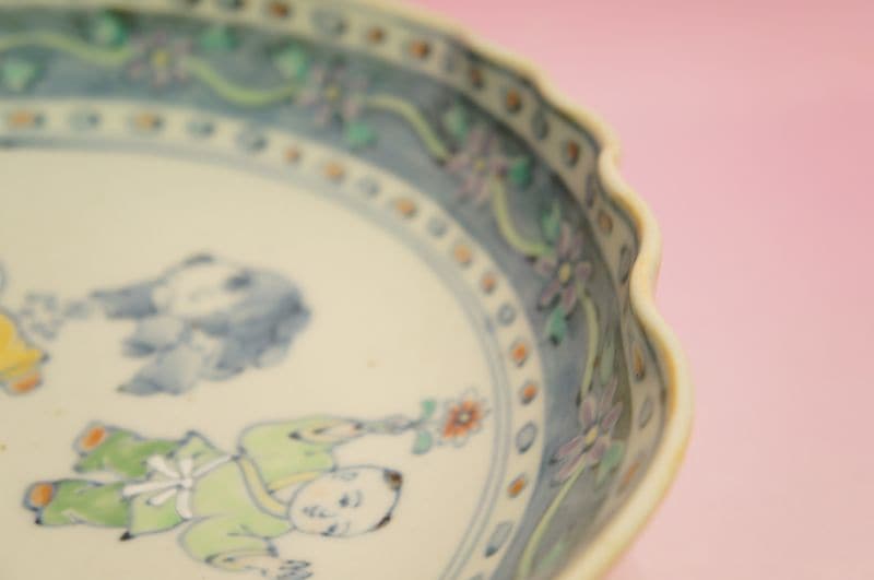 五代 佐藤走波 辻が花唐子道 盛鉢 | いっぴん | | 食器のみつはた