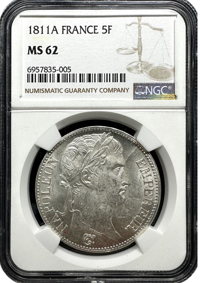 銀行振込割引なし】【会員様割引なし】【高鑑定】フランス 1811年 5