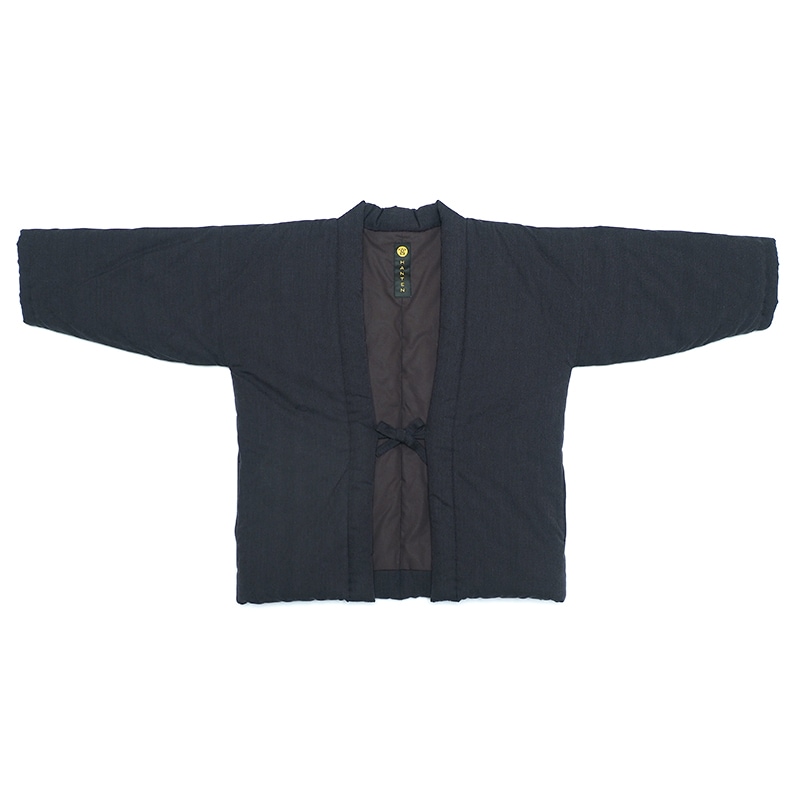 半纏［山並みはんてん shortsized］紺・グレー 混紡わた ショート67cm