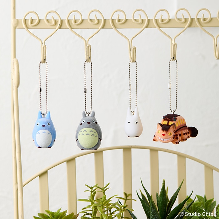 ネコポス可】 となりのトトロ フロッキングキーチェーン 小トトロ