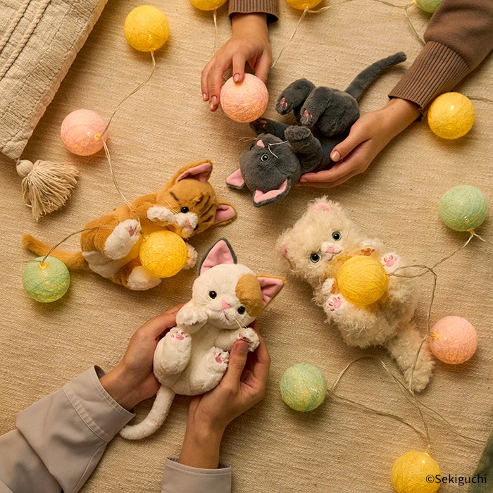 予約】 ころりんぬいぐるみ ねこ しろふわ|【ぬいぐるみのセキグチ