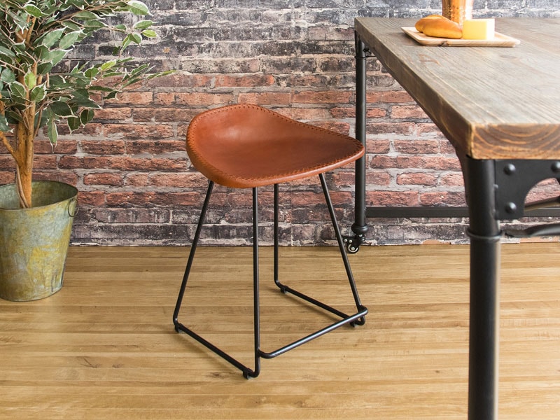 本革座面のスツール｜ミッドセンチュリーデザイン | インテリア・家具