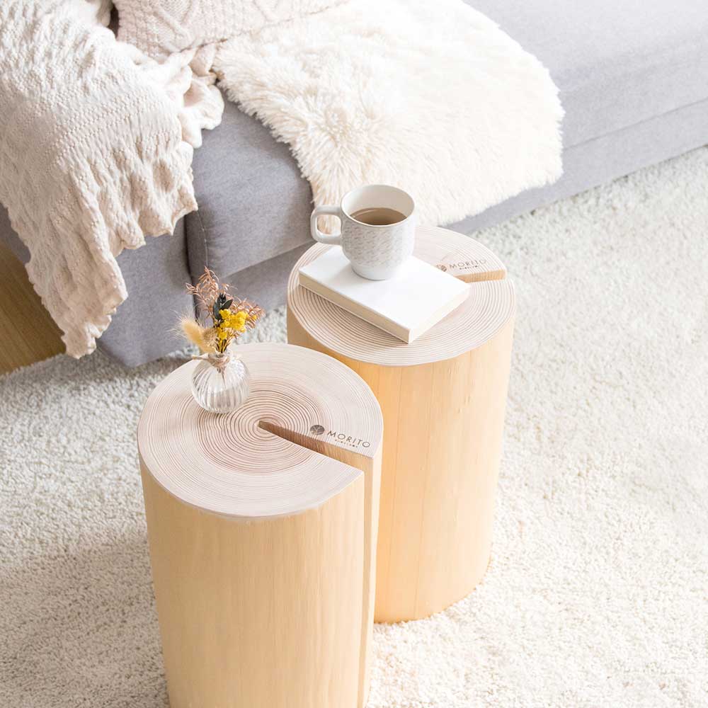 森の恵みを感じる吉野杉の磨き丸太スツール | インテリア・家具の通販