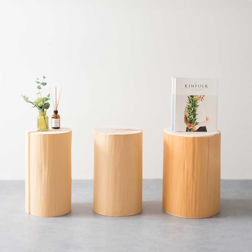 森の恵みを感じる吉野杉の磨き丸太スツール | インテリア・家具の通販