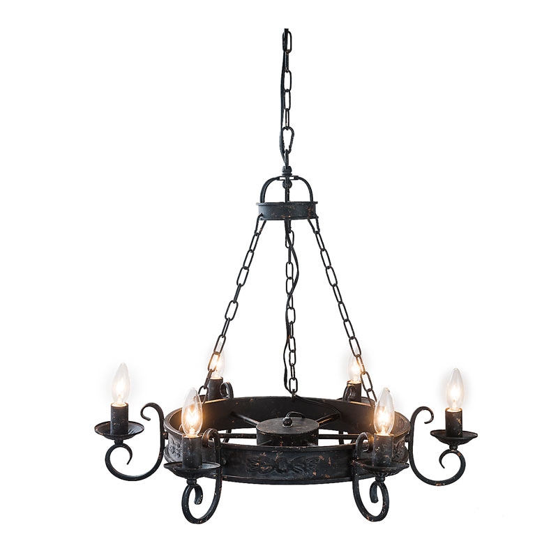 ローとアイアンのヴィンテージ風シャンデリア｜6灯 | インテリア・家具