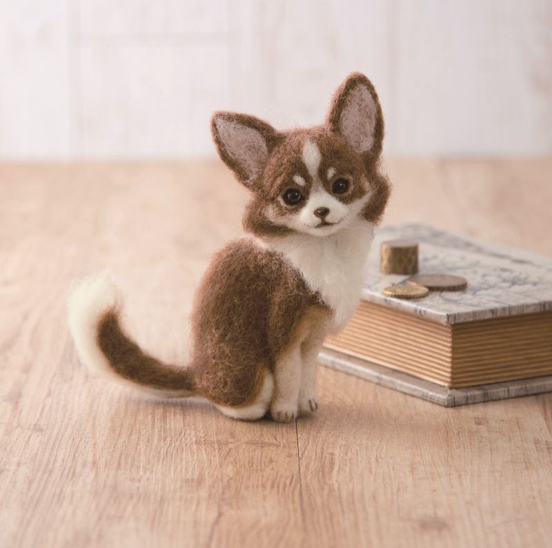 初心者でも作れる 羊毛フェルトキット ロングコートチワワ｜初級者向け