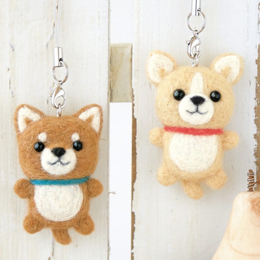 羊毛フェルトキット 柴犬＆チワワのストラップ｜初心者向け 手作り 犬