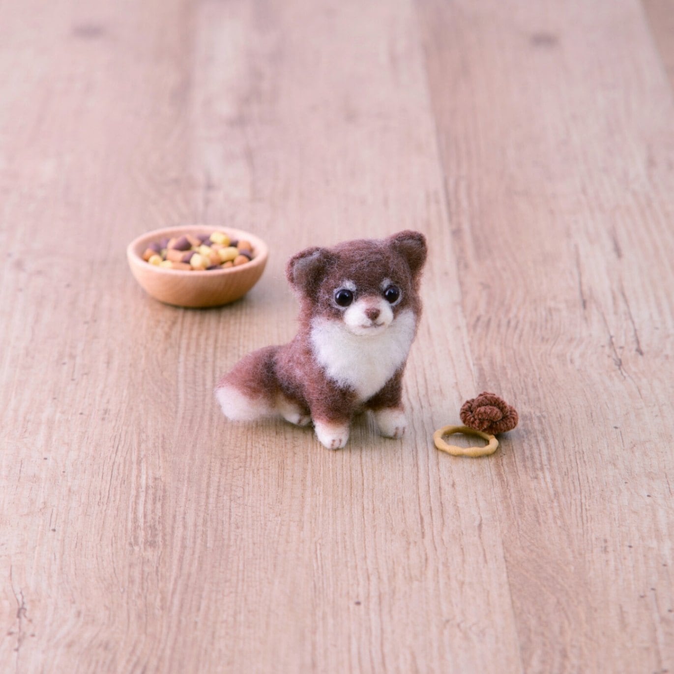 初級者向け チワワ（ロングコート）【羊毛フェルト】【手作りキット