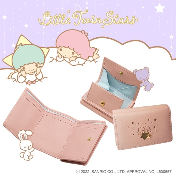 リトルツインスターズ/サンリオ】キキララの三つ折り財布 本革［lts-002］