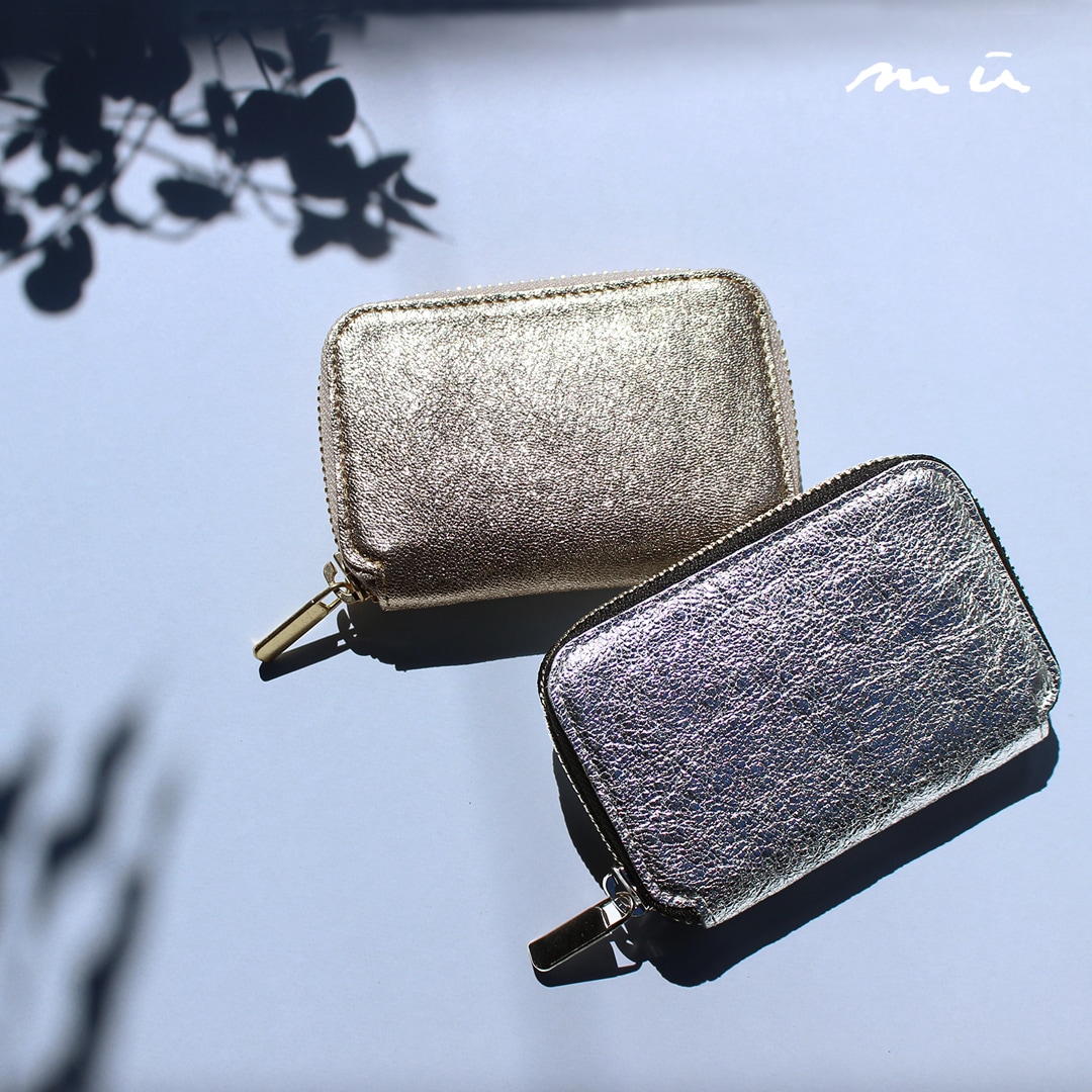 mu】本革 Rファスナー コンパクト財布【HAKU】［mu-75040］
