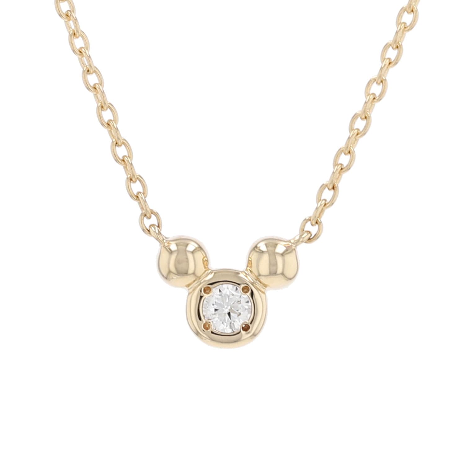 ディズニー] ミッキー ペンダント ネックレス ダイヤモンド 10金