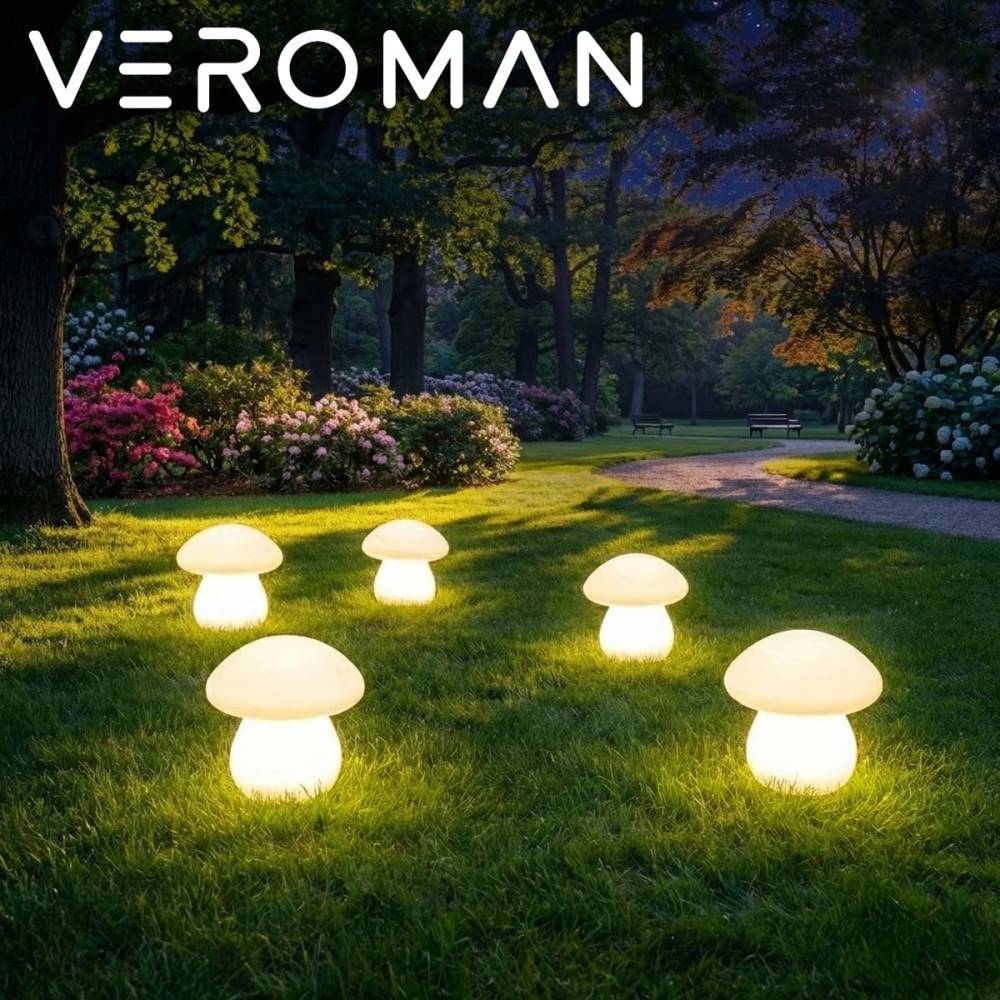 23×22cm] VeroMan LEDライト 卓上 充電式 キノコ型 マッシュルーム