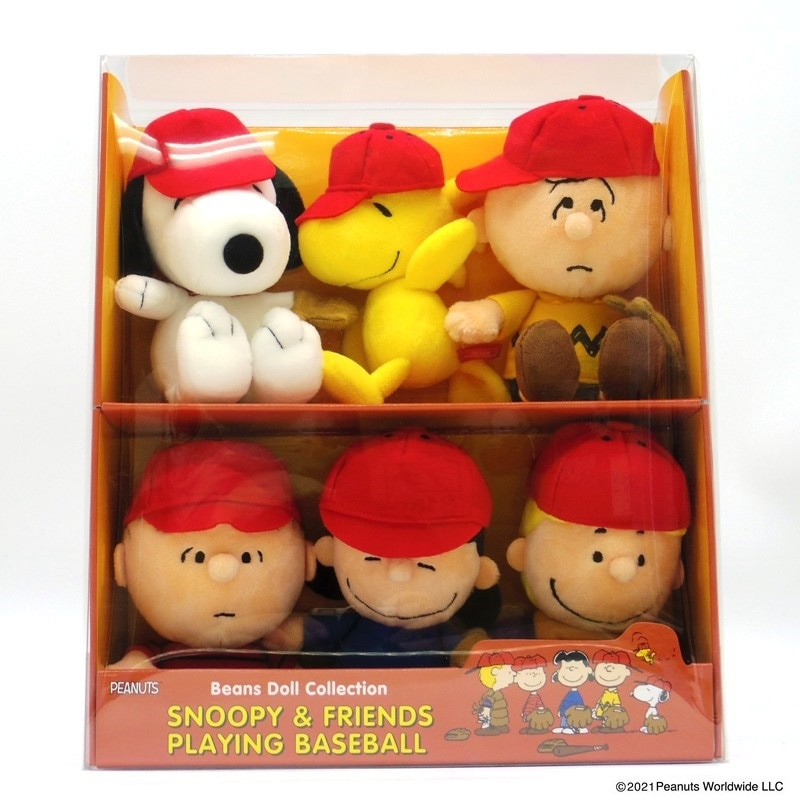 PEANUTS スヌーピー ソフトビーンドールセット 野球
