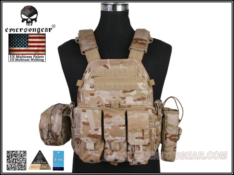 EMERSON LBT6094Aスタイル プレートキャリア 3ポーチ付 マルチカム