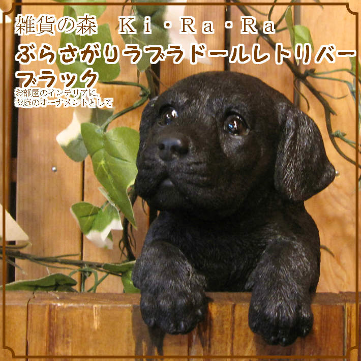 ラブラドールレトリバー ブラック◇リアルな犬の置物 ぶらさがりドッグ