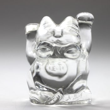 両手招き猫 水晶 〔0401〕：開運商品- | クリスタルマート - 天然石