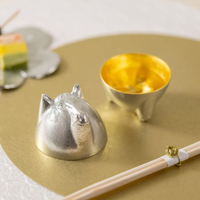 干支ぐい呑 - 十二支セット - 金箔｜錫製雑貨・酒器の通販は能作