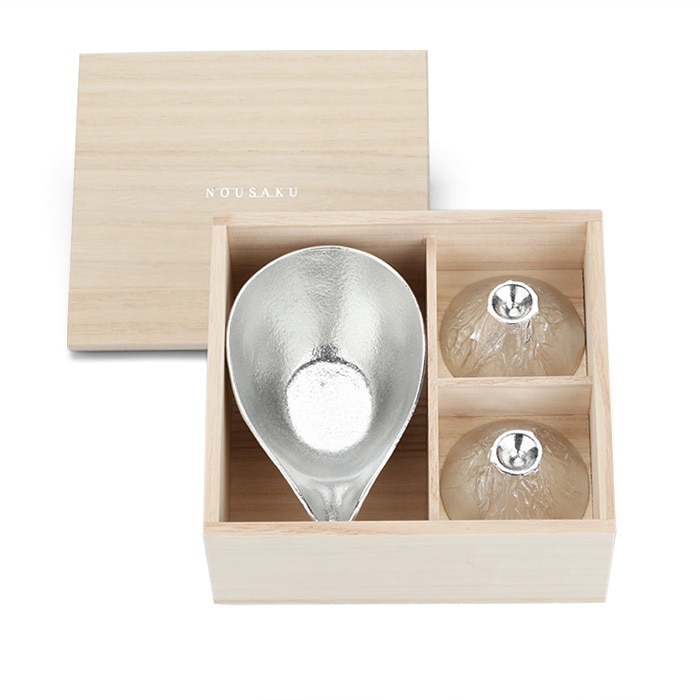 片口 - 大・富士山 FUJIYAMA 2ヶセット（桐箱入）｜錫製雑貨・酒器の