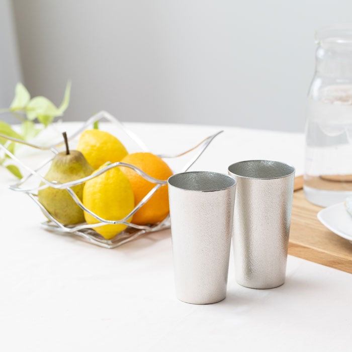 感謝ギフト（KAGO - スクエア - M・ビアカップ2ヶセット）｜錫製雑貨