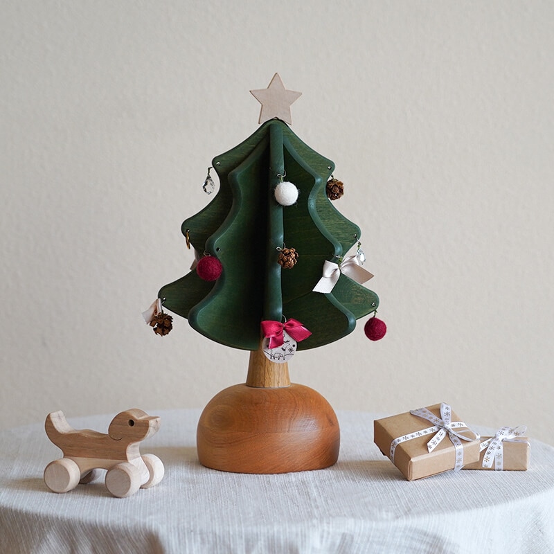 オルゴールツリー・プチ（グリーン）｜[飛騨の家具]オークヴィレッジ