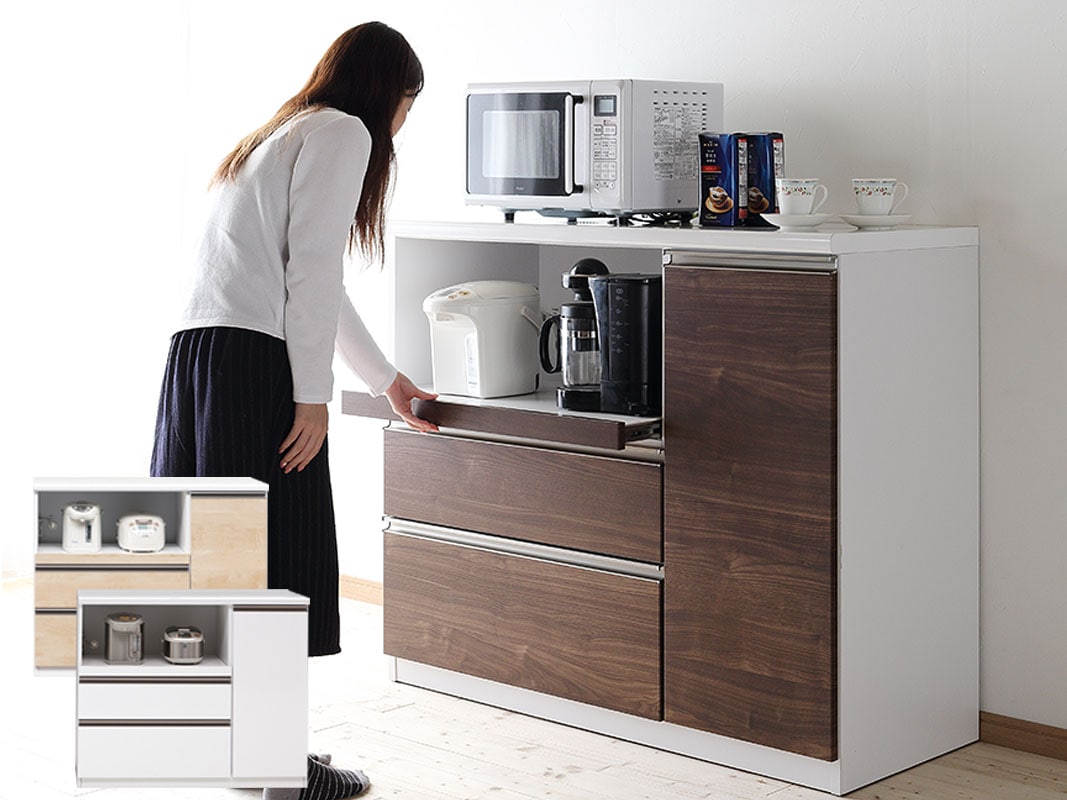 キッチンカウンター(オープンタイプ) テルス 幅119.5 鏡面ホワイト