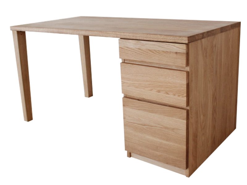 サイズ・樹種変更可】ホワイトオーク無垢デスク 幅：140 無垢天板