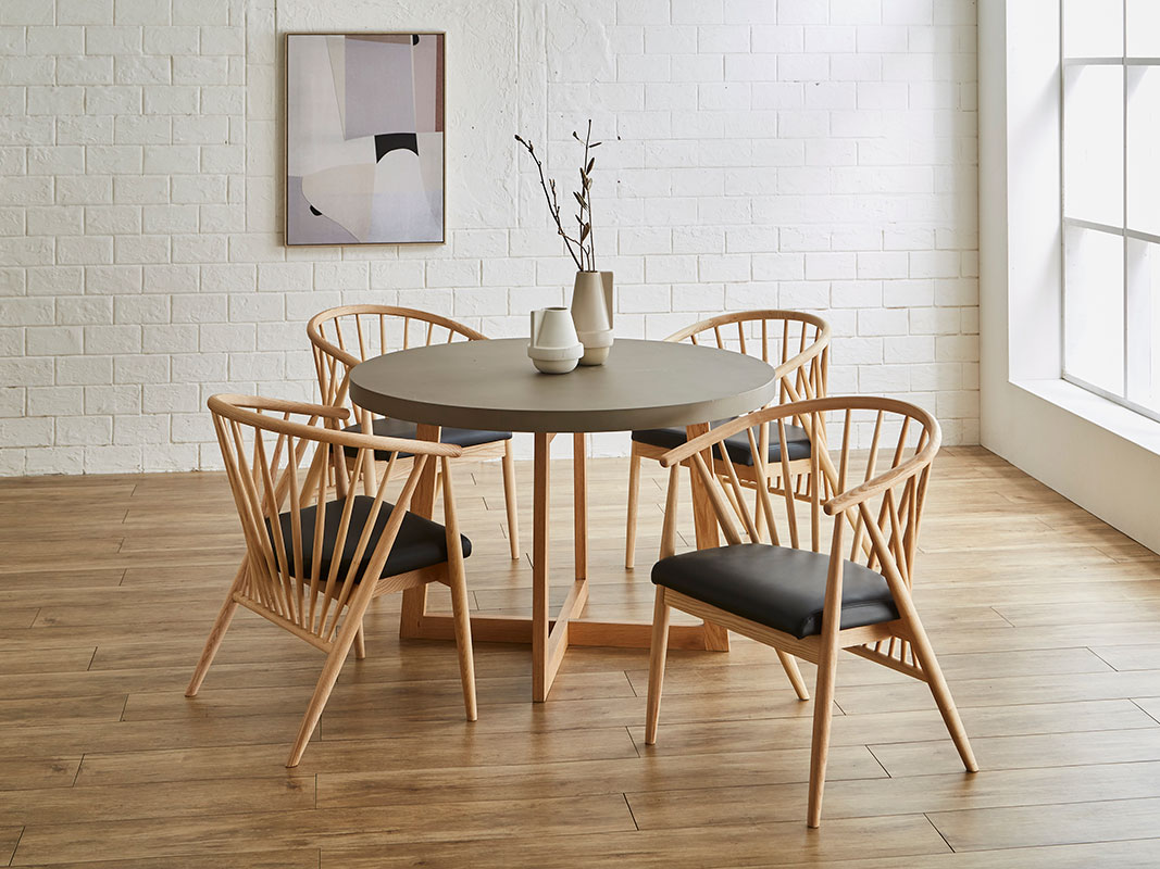 幅110 ダイニング 5点セット 110cm 丸テーブル チェア4脚 まるガレット