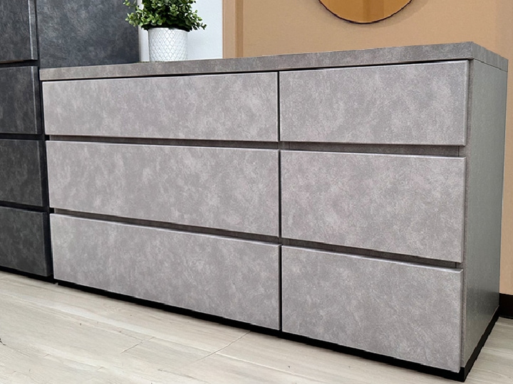 石利 | タンス チェスト 収納 完成品 日本製 幅120cm 3段【 大理石調