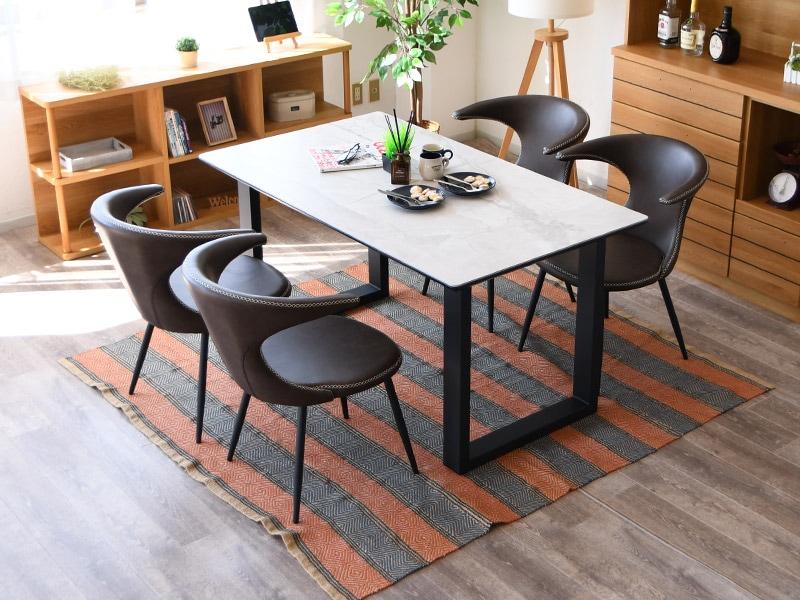 セラミックテーブル 5点セット セラミック ダイニングセット 石目調