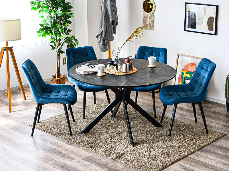 ダイニングテーブルセット 4人掛け 5点セット 石目調 大理石柄