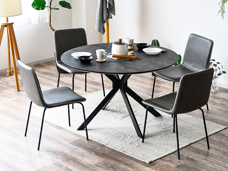 ダイニングテーブルセット 4人掛け 5点セット 石目調 大理石柄