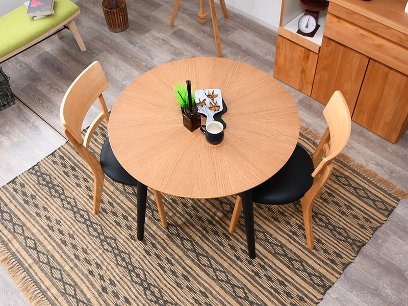 ダイニングテーブルセット 円形テーブル 丸型 食卓 3点セット 2人