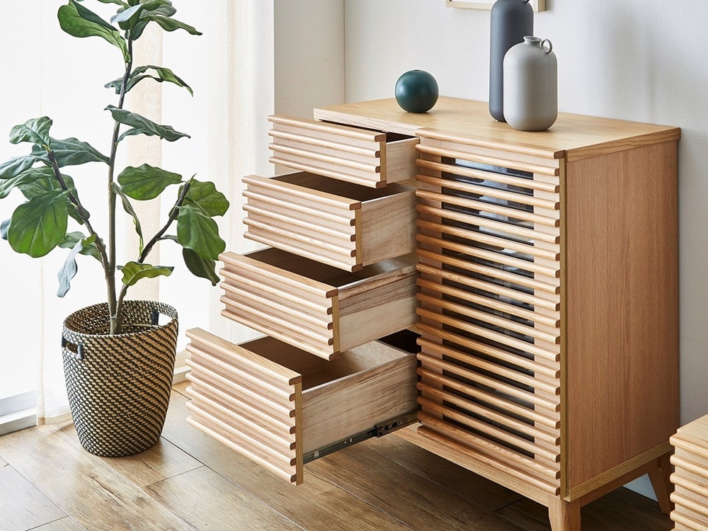 送料無料】 幅80cm 収納家具 キャビネット 木製 引出収納 北欧 サイド