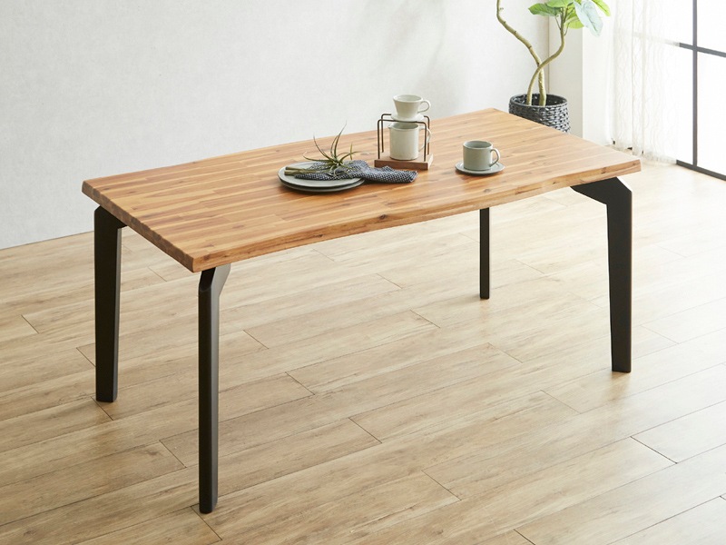 一枚板風アカシア天然木ダイニングテーブル幅140cm ダイニング