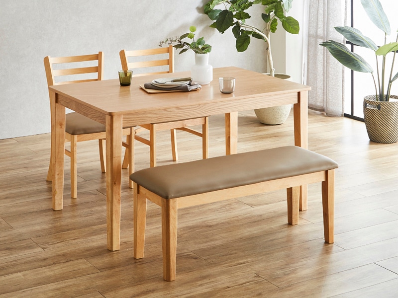 テーブルは天然木突板仕様のダイニング4点セット ダイニングセット 4