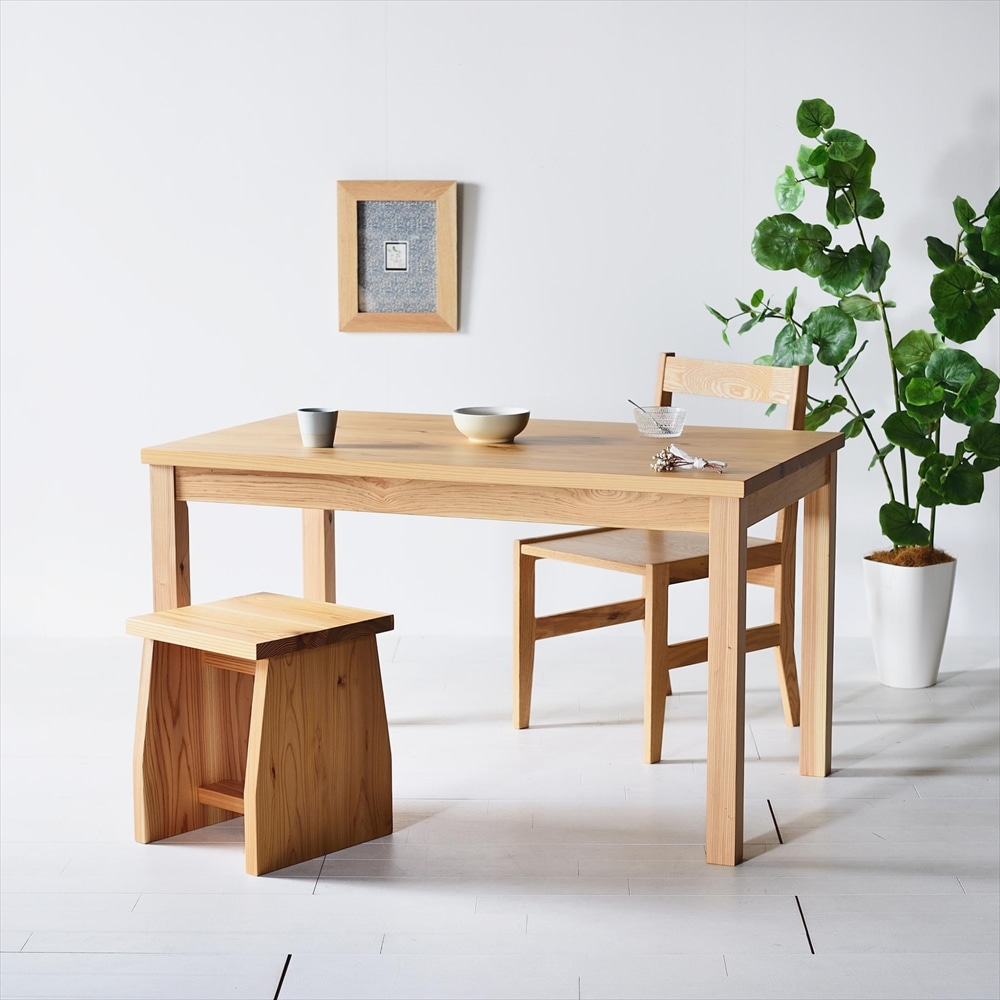 木の香ダイニングテーブル 120 角脚 杉材 九州産杉 国産 無垢材 天然木