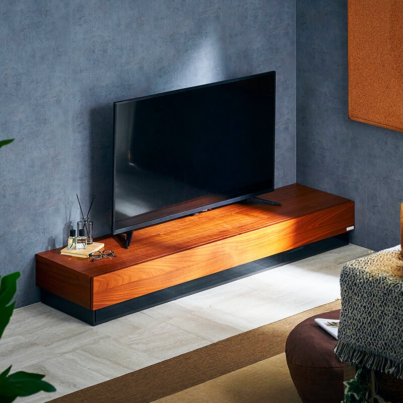 大川家具】テレビボード 160cm幅 レイ ナチュラル/ブラウン [福山工芸