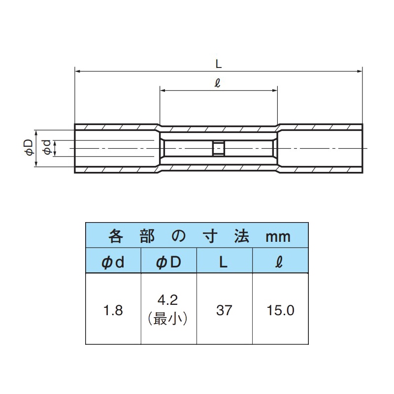ニチフ 防水型圧着スリーブ 赤 100個入_SB1816 00-4820｜通販なら